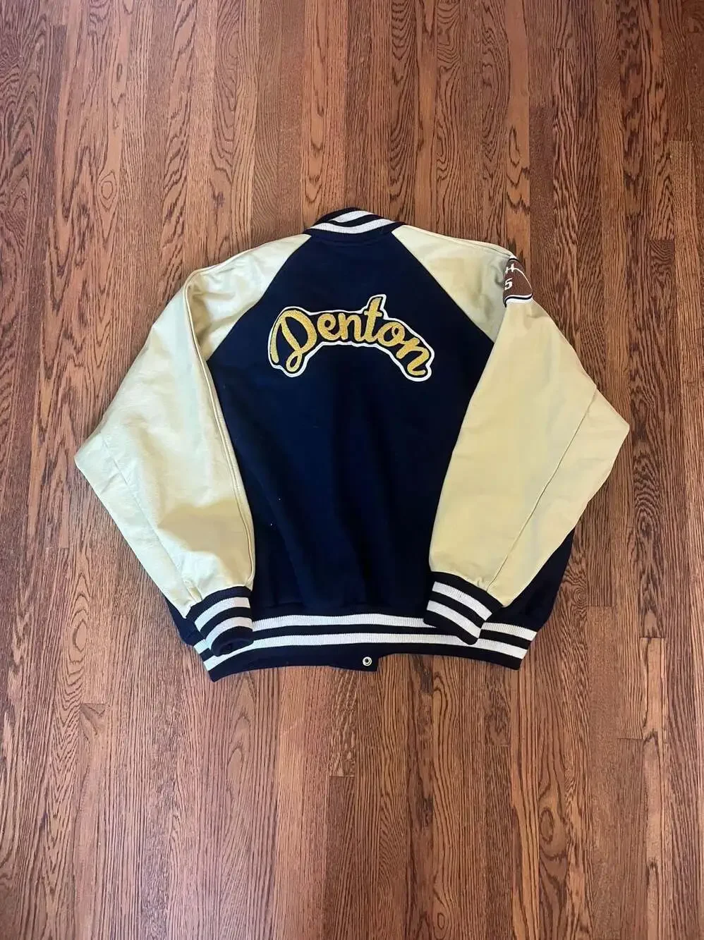 Vintage Custom Colby WS 2008 Navy Wool and Leather Varsity Letterman Jacket